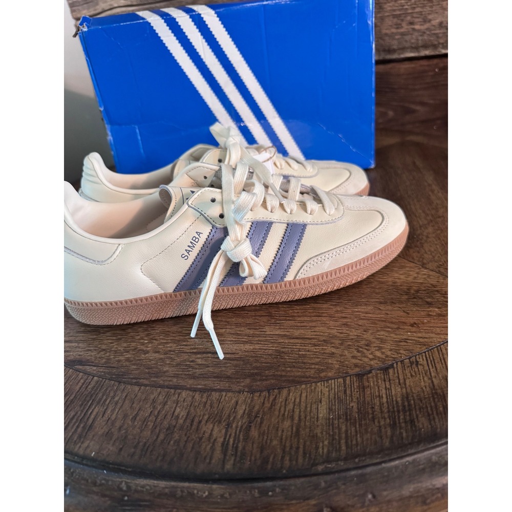 Adidas Samba OG W Cream White Silver Violet Gum JS1362 Womens 9.5 Sneakers - Picture 5 of 9